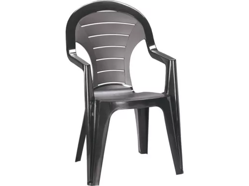 Bonaire plastična vrtna stolica, grafitna