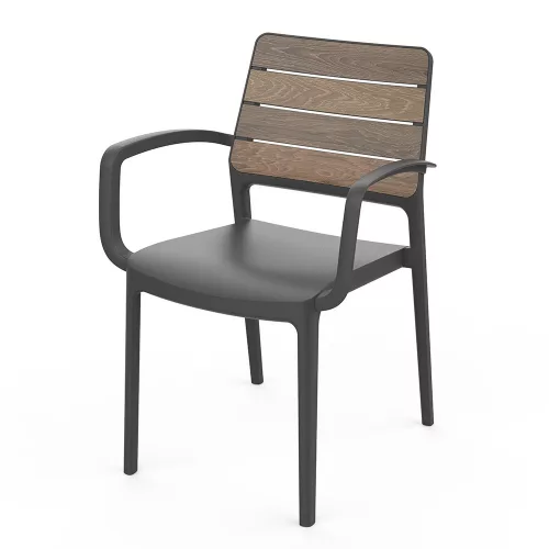 Porto plastična vrtna stolica s naslonima za ruke