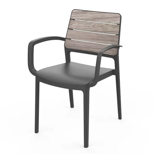 Porto plastična vrtna stolica s naslonima za ruke