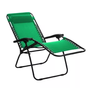 Deluxe sklopiva zelena ležaljka s jastukom