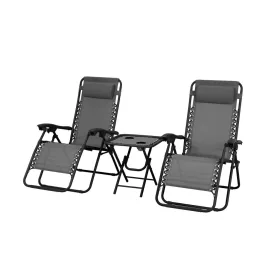 Deluxe set od 2 stolice i stola, sivi