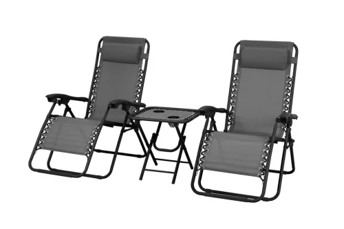 Deluxe set od 2 stolice i stola, sivi