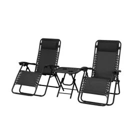 Deluxe set od 2 stolice i stola, crni