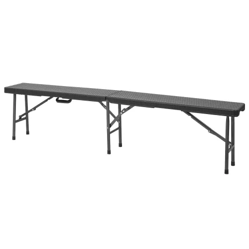 Živahna sklopiva crna vrtna klupa 180 cm