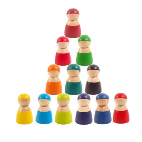12 šarenih drvenih Montessori figura