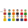 12 šarenih drvenih Montessori figura