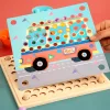 Montessori daska od drvenih letvica s karticama s slikama