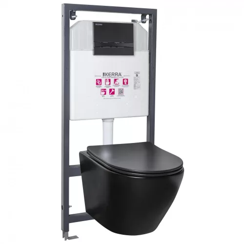 Delos BL Adriatic Black set za zidnu montažu WC školjke