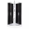 FARO 80x80 cm zakrivljena tuš-kabineta s hidromasažom