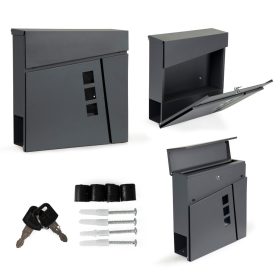   Galvanizirana metalna poštanska kutija s držačem za novine, antracit