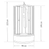 Karolino 90x90 cm crni okvir s hrastovim drvetom