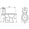 KR61 Ugaona monoblok WC školjka s sjedalom