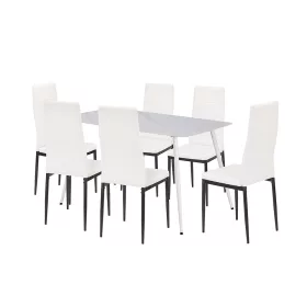 Renton 6+1 blagovaonski set u bijeloj i crnoj boji