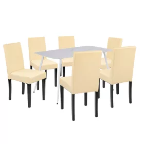 Megan 6+1 blagovaonski set u bijeloj i bež boji