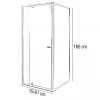 Flexi 80x90 cm asimetrična tuš-kabineta u kutu bez tuš-tave