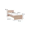 Miami bračni krevet 90x200 cm Sonoma hrast-Sonoma hrast