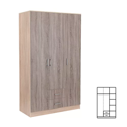 Ormar Miami 120x205 cm, javor York i javor Sonoma