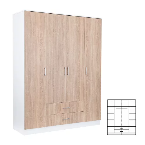 Oriama Miami 160x205 cm, Sonoma hrast i bijela