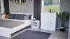 Komoda Miami, 1 vrata, 4 ladice, 80x92 cm, bijela-bijela