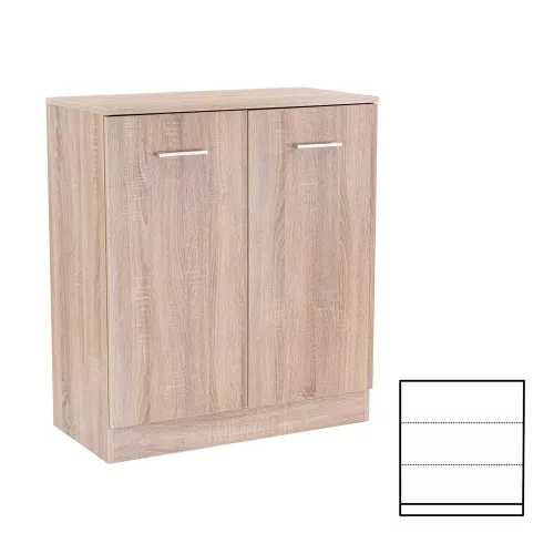 Komoda Miami, 2 vrata, 80x92 cm, Sonoma hrast-Sonoma hrast