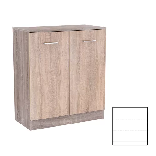 Komoda Miami s 2 vrata, 80x92 cm, Sonoma hrast-York hrast