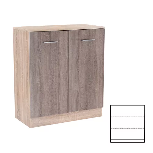 Komoda Miami, 2 vrata, 80x92 cm, York hrast-Sonoma hrast