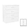 Komoda Miami s 4 ladice, 80x92 cm, bijela-bijela