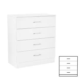 Komoda Miami s 4 ladice, 80x92 cm, bijela-bijela