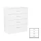 Komoda Miami s 4 ladice, 80x92 cm, bijela-bijela