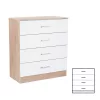 Komoda Miami s 4 ladice, 80x92 cm, bijela-Sonoma hrast