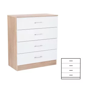 Komoda Miami s 4 ladice, 80x92 cm, bijela-Sonoma hrast