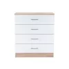 Komoda Miami s 4 ladice, 80x92 cm, bijela-Sonoma hrast