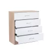 Komoda Miami s 4 ladice, 80x92 cm, bijela-Sonoma hrast