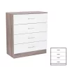 Komoda Miami s 4 ladice, 80x92 cm, bijela-York hrast