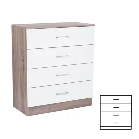 Komoda Miami s 4 ladice, 80x92 cm, bijela-York hrast