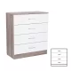 Komoda Miami s 4 ladice, 80x92 cm, bijela-York hrast