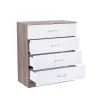 Komoda Miami s 4 ladice, 80x92 cm, bijela-York hrast
