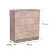 Komoda Miami s 4 ladice, 80x92 cm, Sonoma hrast-York hrast
