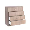 Komoda Miami s 4 ladice, 80x92 cm, Sonoma hrast-York hrast
