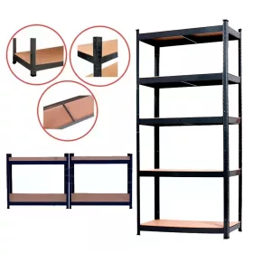 Robustna polica 150x70x30 cm, 150 kg, crna