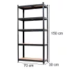 Robustna polica 150x70x30 cm, 150 kg, crna