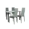 Mezza 4+1 blagovaonski set, sivo-crni