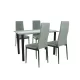 Mezza 4+1 blagovaonski set, sivo-crni