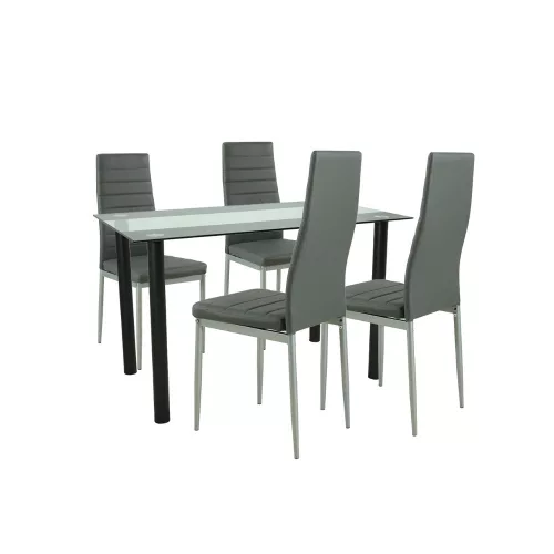 Mezza 4+1 blagovaonski set sivi-sivi