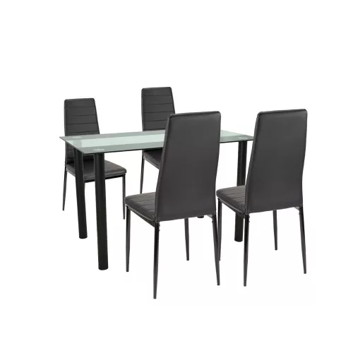 Mezza 4+1 blagovaonski set, crna i crna