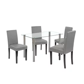 Karin 4+1 blagovaonski set u bijeloj i sivoj
