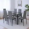 Denton 6+1 blagovaonski set, sivo-crni
