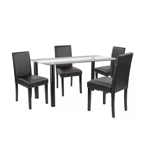 Cadiz blagovaonski set 4+1 crna-crna