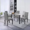 Blagovaonski set Cadiz 4+1 u crnoj i sivoj