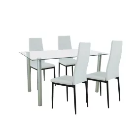 Blagovaonski set Verna 4+1 u bijeloj i crnoj boji